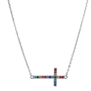 New Sterling Silver CZ Necklace